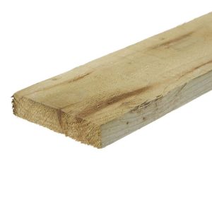 "Sawn treated timber plank, ideal for outdoor construction, fencing, and landscaping projects, resistant to moisture and decay."