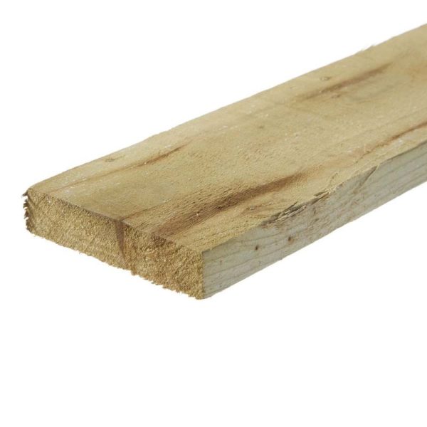 "Sawn treated timber plank, ideal for outdoor construction, fencing, and landscaping projects, resistant to moisture and decay."
