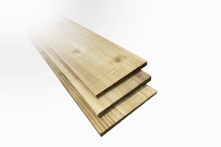 "Featheredge boards, ideal for creating strong, weather-resistant fencing with a tapered design for overlapping installation."