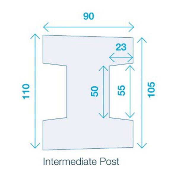 Concrete Slotted 'H' Intermediate Fence Post - Image 2