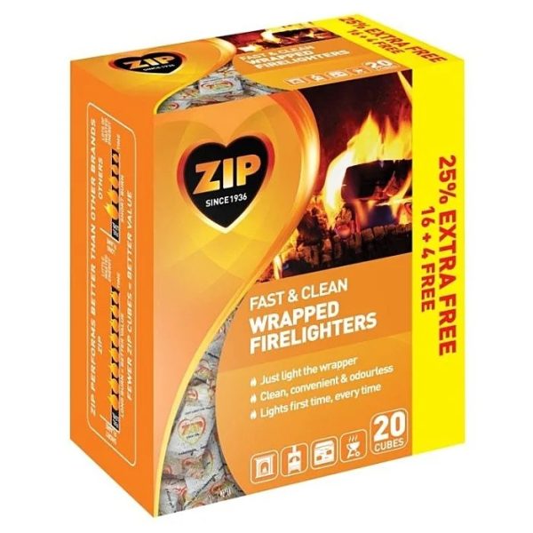Zip Fast & Clean Wrapped Firelighter (20pk)