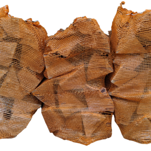 Seasoned hardwood firewood supplied in nets and bulk bags, ready to burn logs with local delivery from ALS Trading