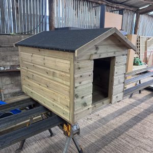 Large wooden dog kennel made from treated timber, outdoor pet shelter suitable for medium to large dogs, handmade by ALS Trading